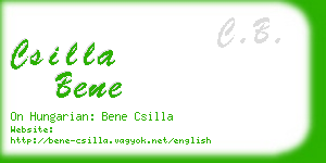 csilla bene business card